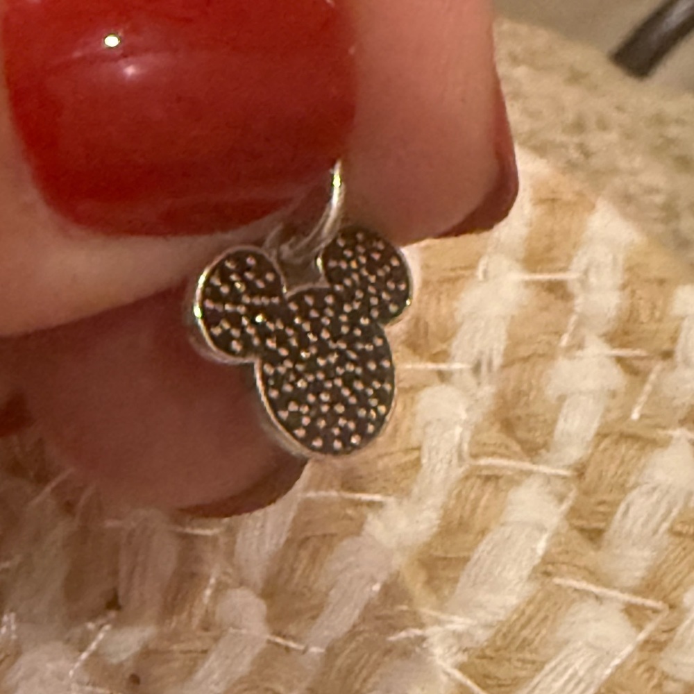 Pandora Retired Silver and Black Mickey Charm - Picture 2 of 6